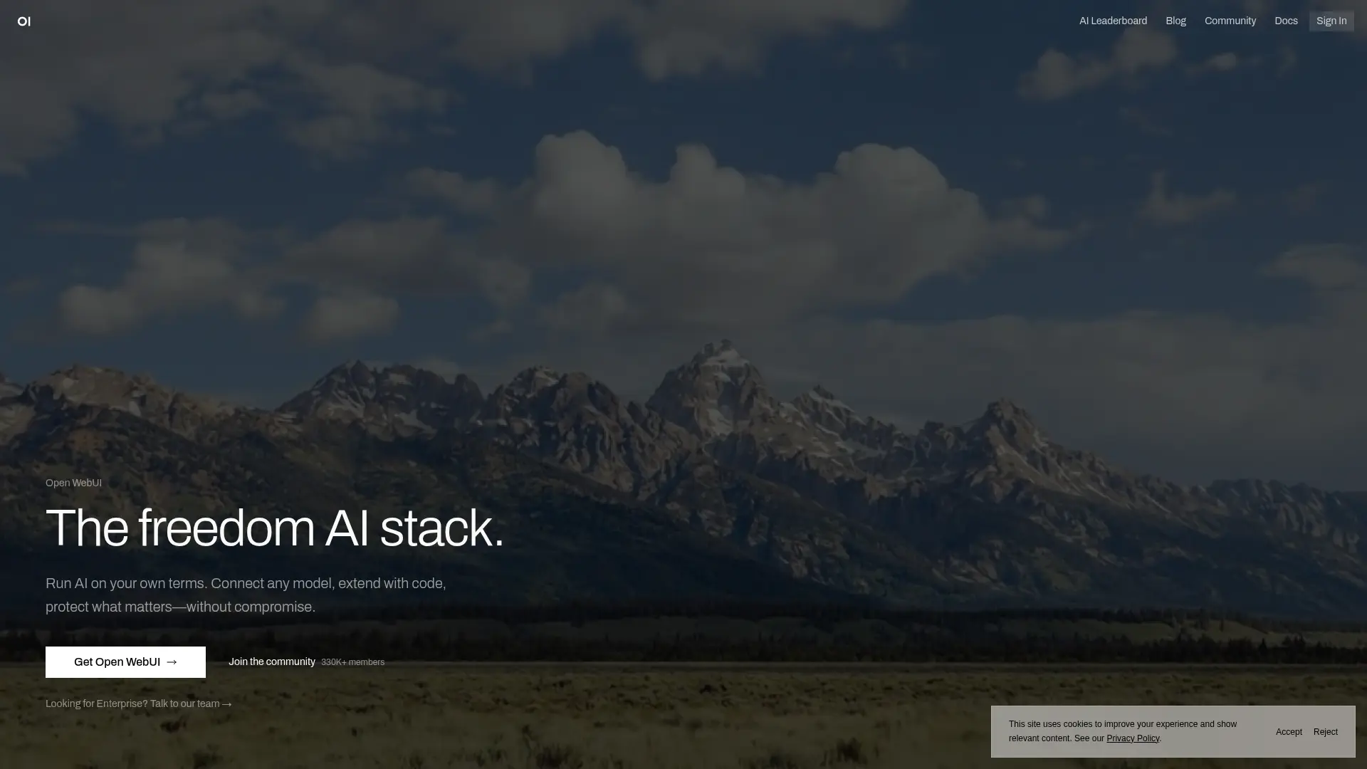 Open WebUI self-hosted chat interface