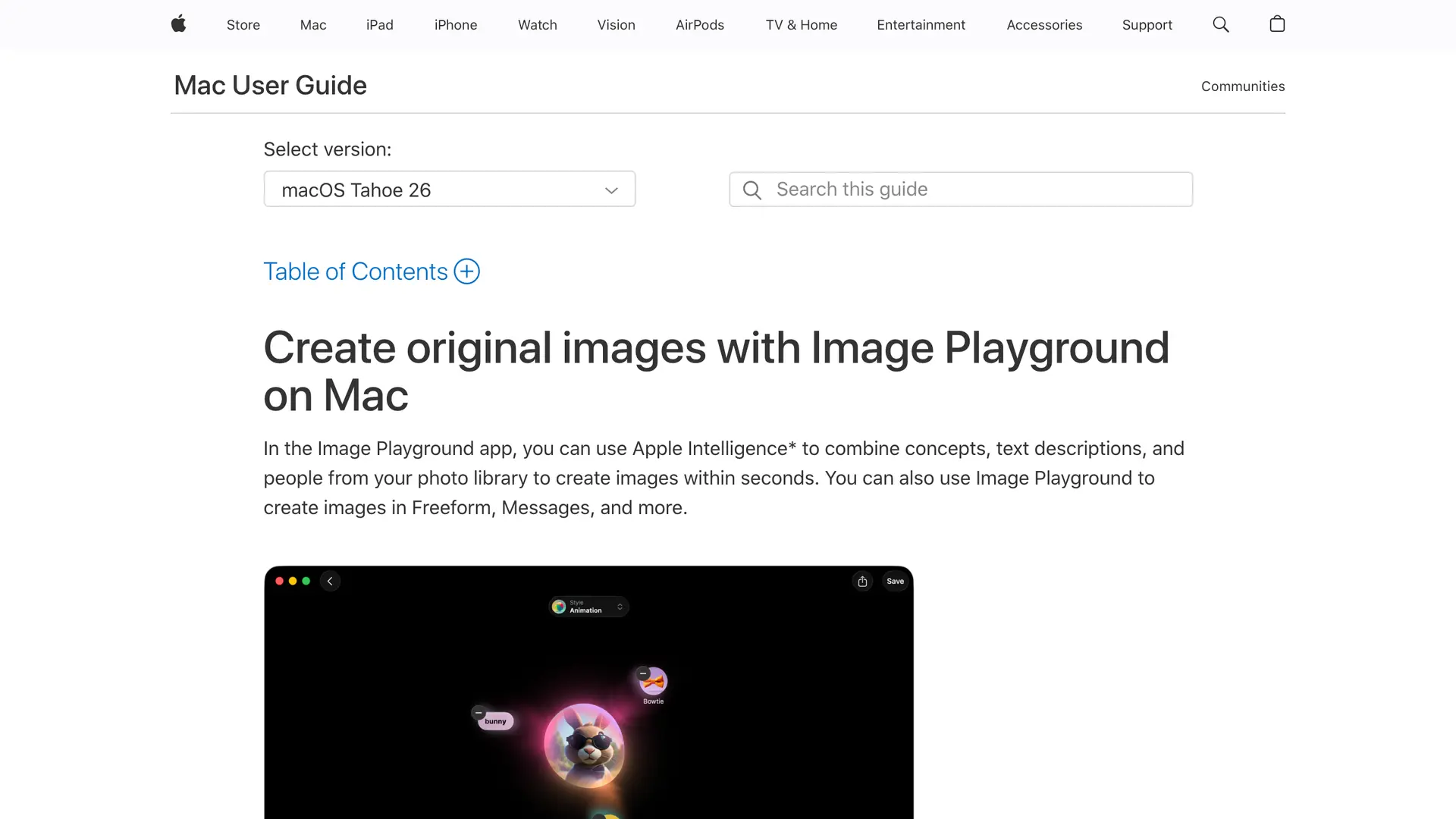 Image Playground on Mac generating an illustration-style image