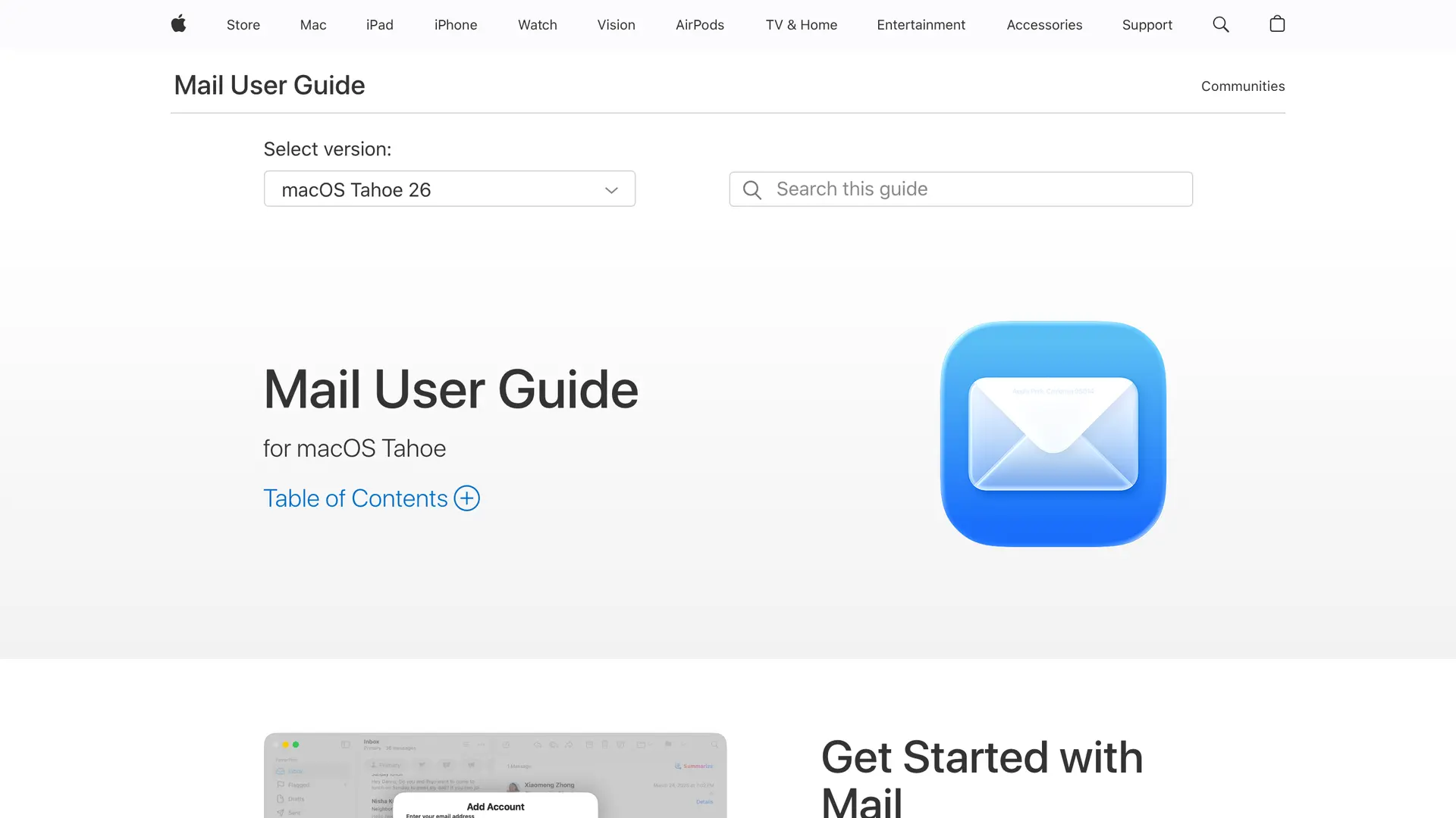 Mail on Mac showing Apple Intelligence message summaries