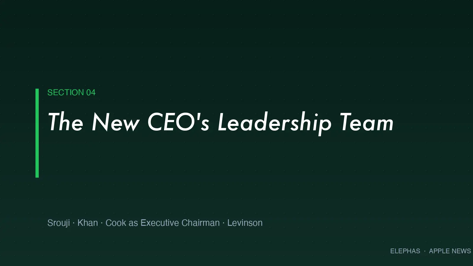 The new CEO's leadership team at Apple