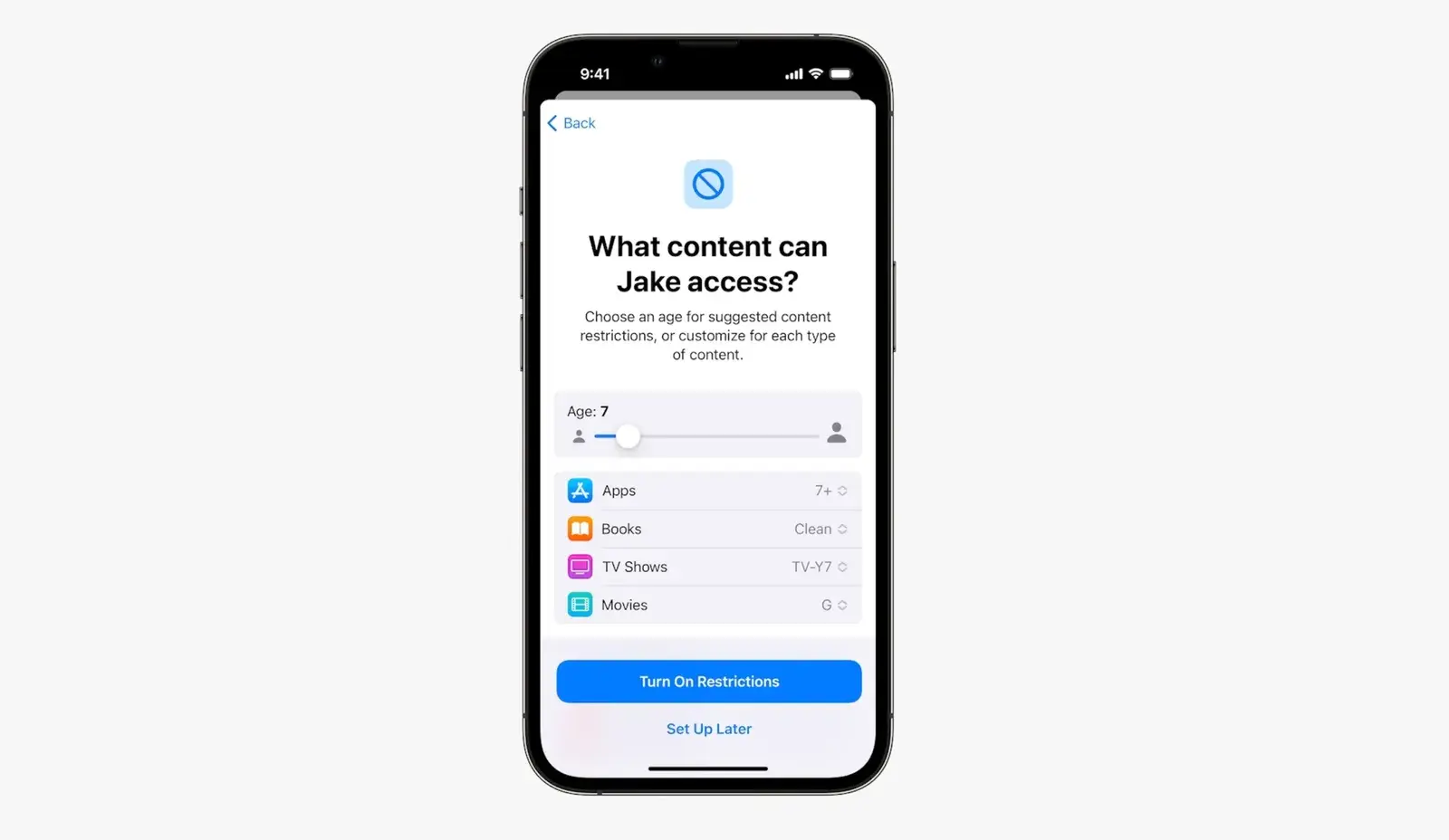 Apple's parental controls and child safety features shown at the keynote