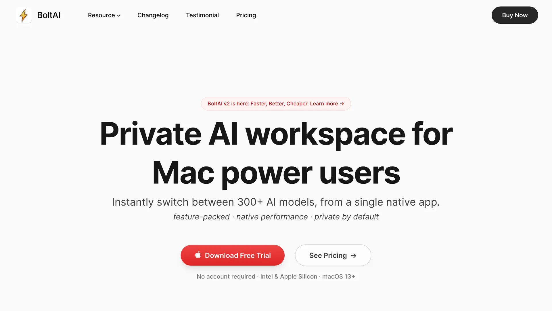 BoltAI homepage