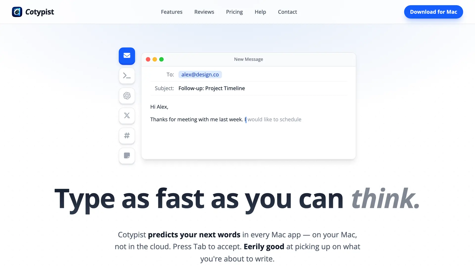 Cotypist homepage