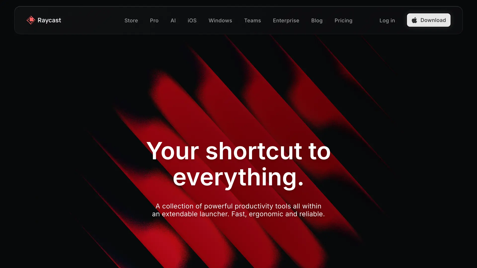 Raycast homepage
