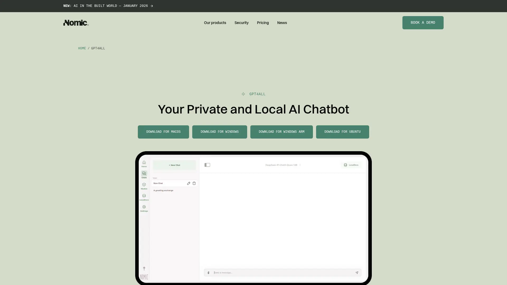 GPT4All open-source local AI interface