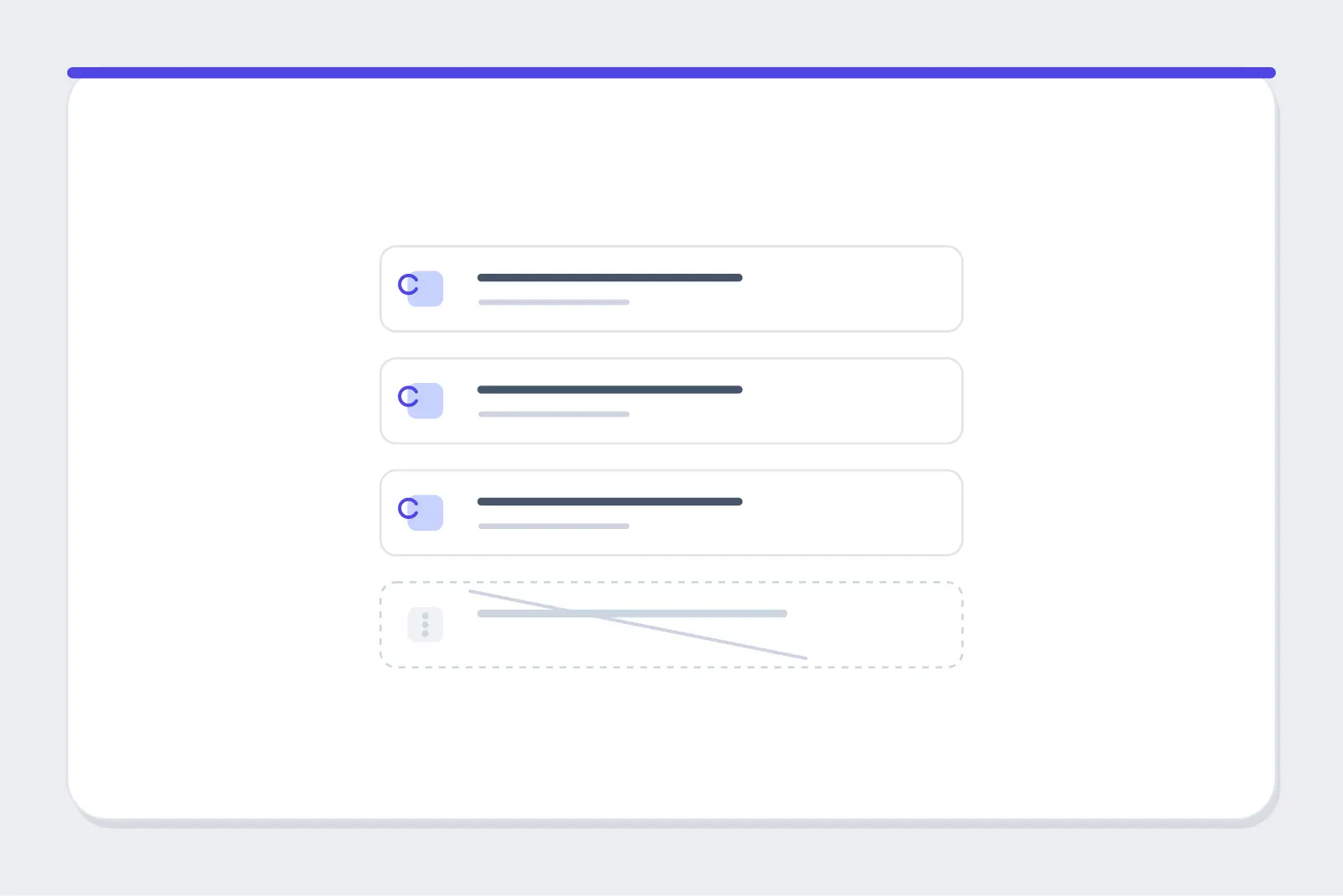 Conceptual diagram of a project sidebar with clearly named recurring-workstream entries next to one greyed-out, poorly scoped one-off entry