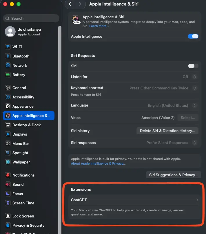 Writing Tools panel in Apple Notes