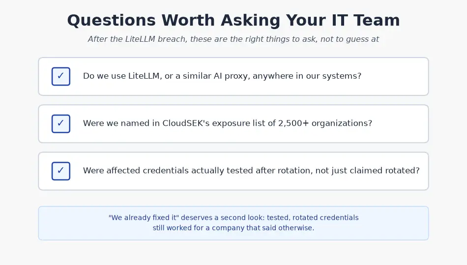 Questions worth asking your IT team after the LiteLLM breach