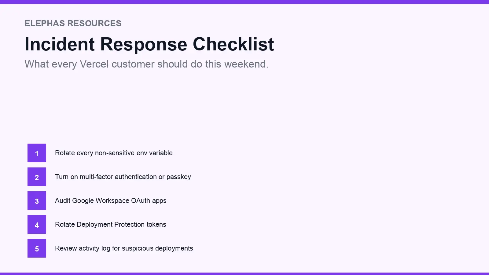 Four-step incident response checklist: rotate keys, MFA, audit OAuth apps, rotate tokens