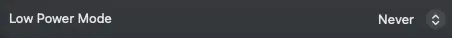 Low Power Mode row in System Settings Battery on Mac