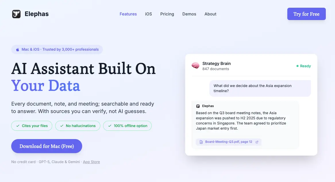 Elephas AI provider options