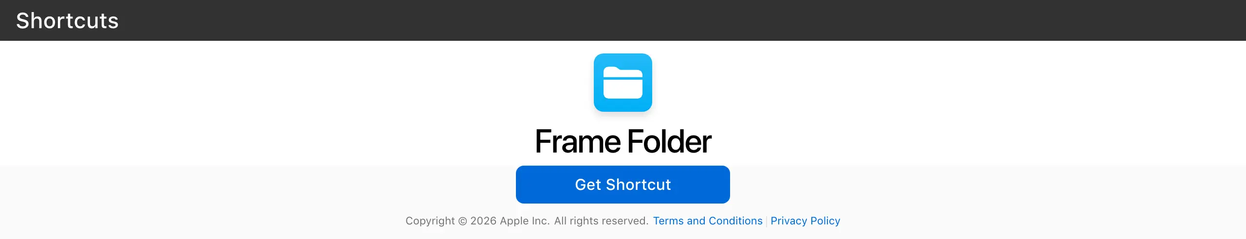 Frame Folder shortcut batch framing screenshots from a Finder folder