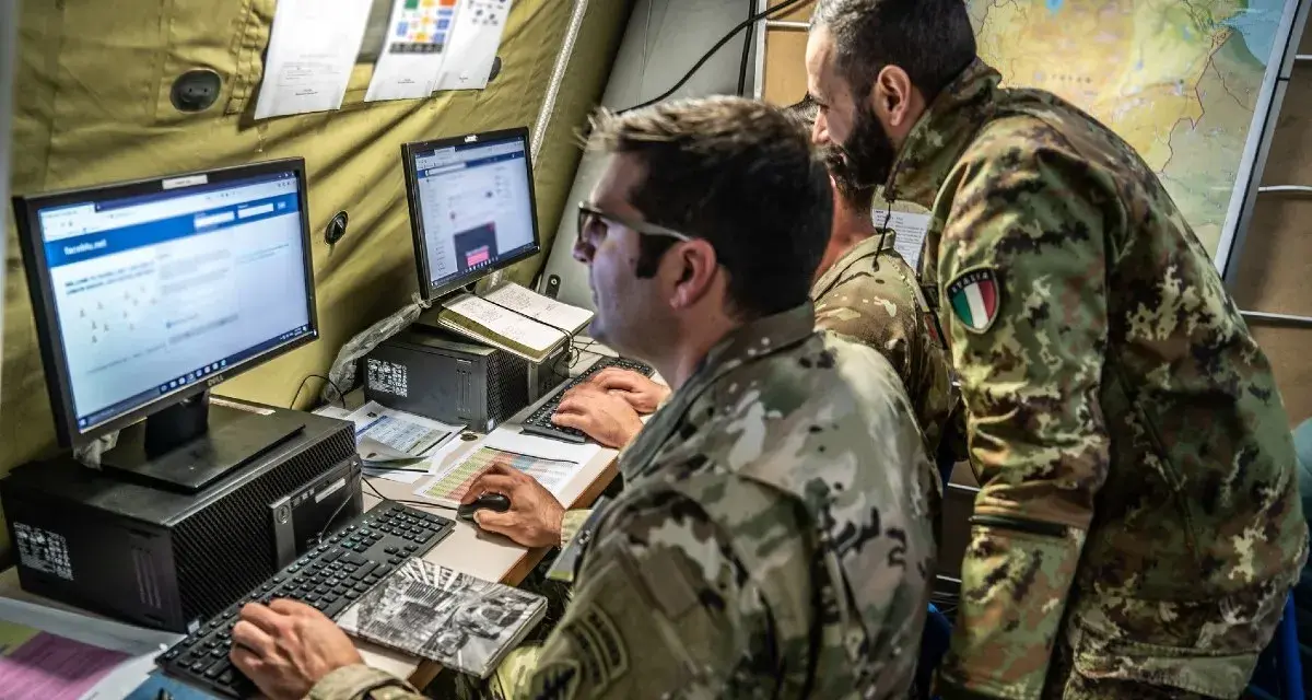 Military personnel using computer systems for intelligence operations