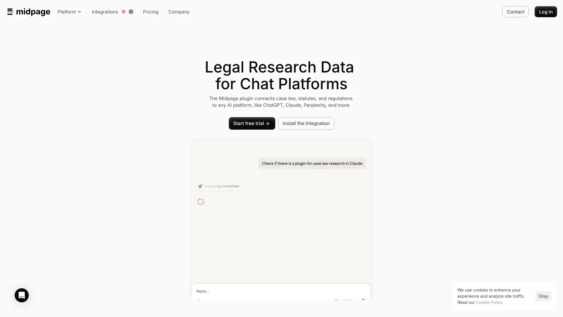Midpage AI legal research platform interface