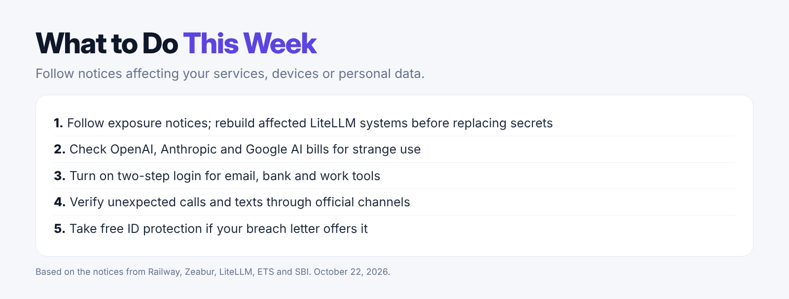 Our October 22, 2026 checklist of what to do this week after the Black October breaches
