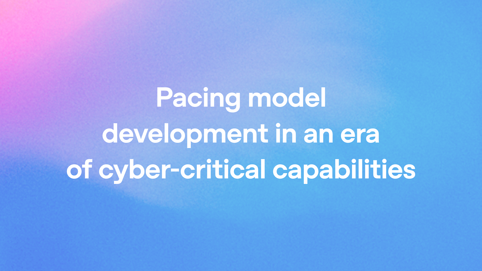 OpenAI's post on pacing model development
